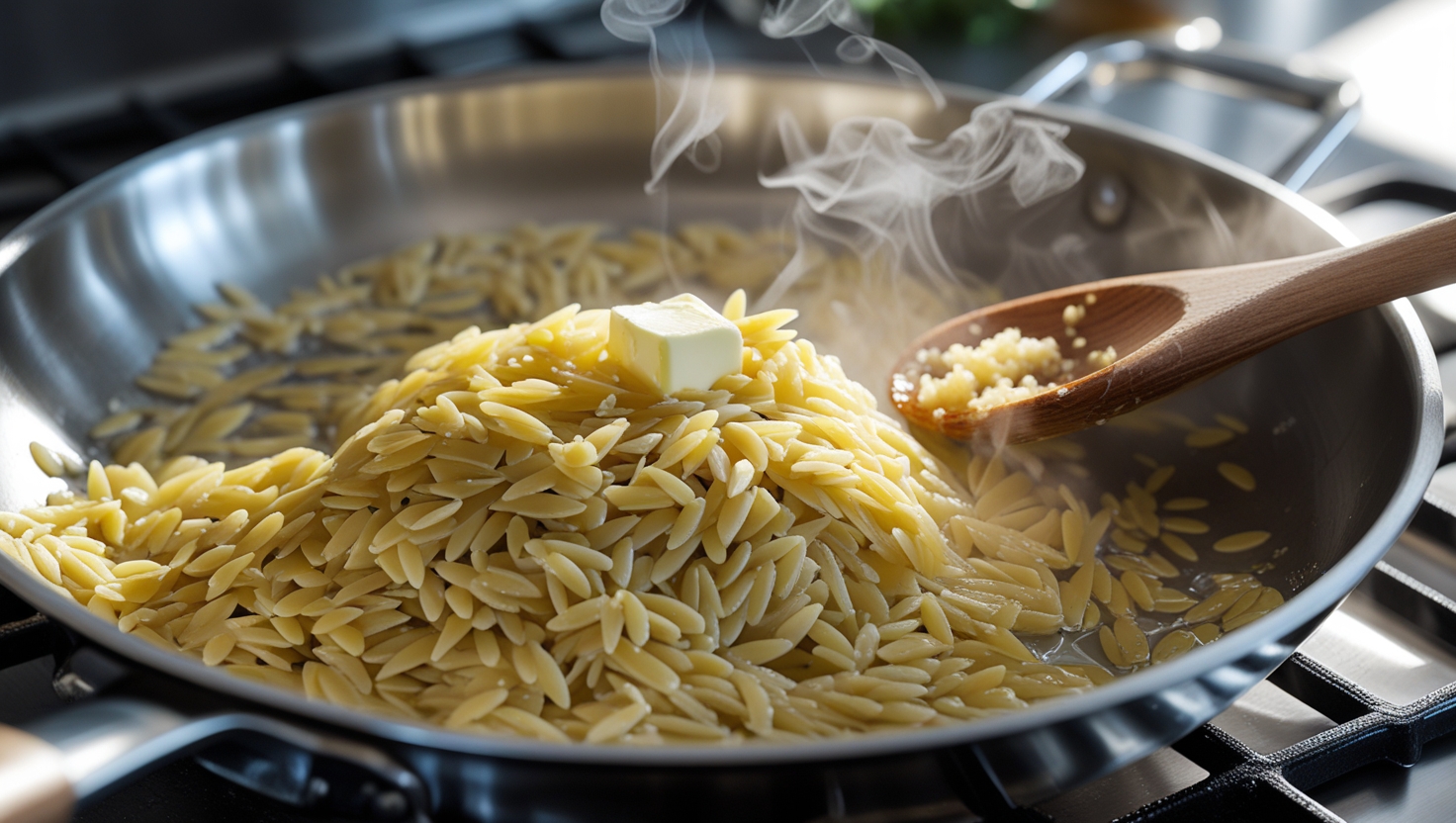 15 minute lemon butter orzo with spinach